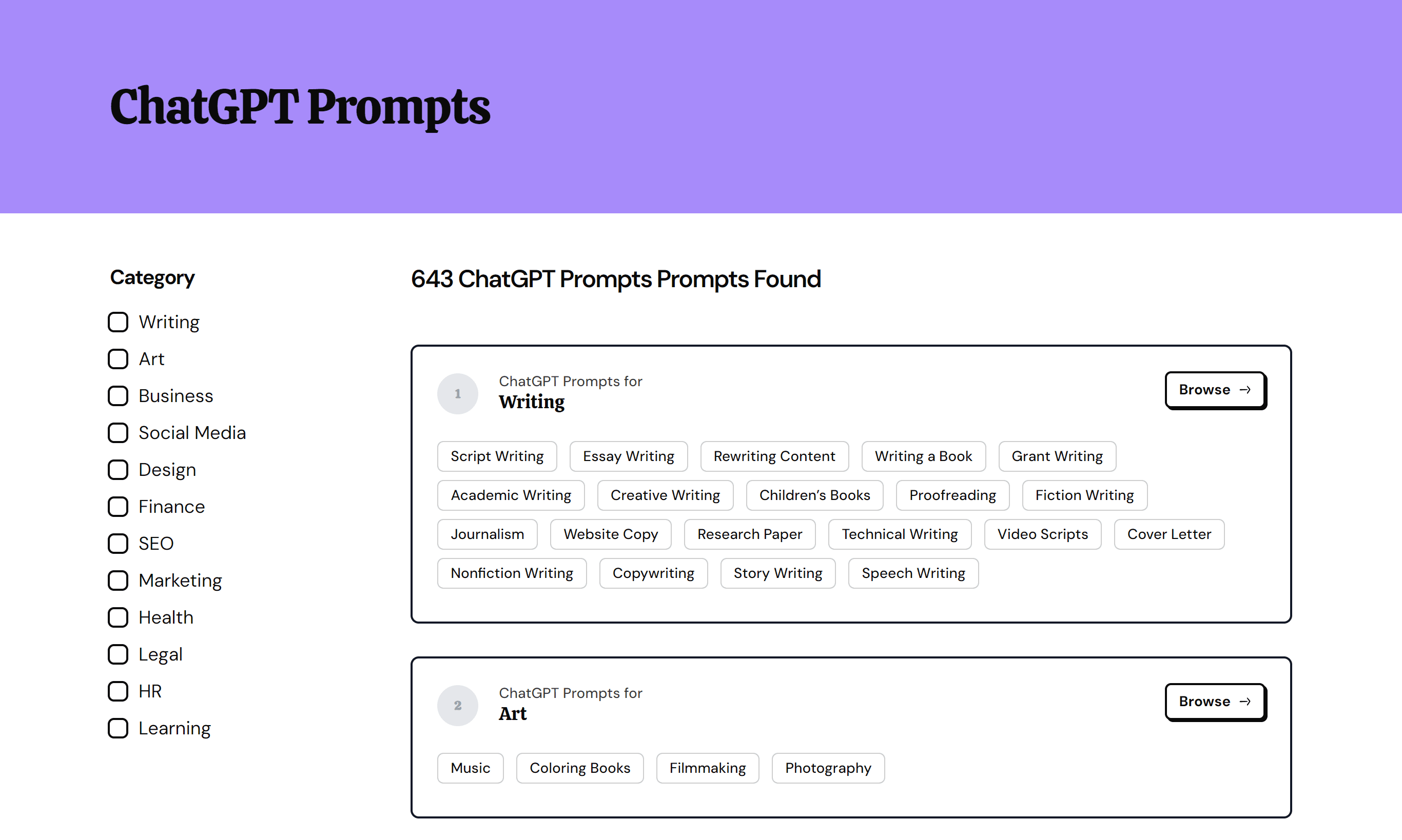 ChatGPT prompts