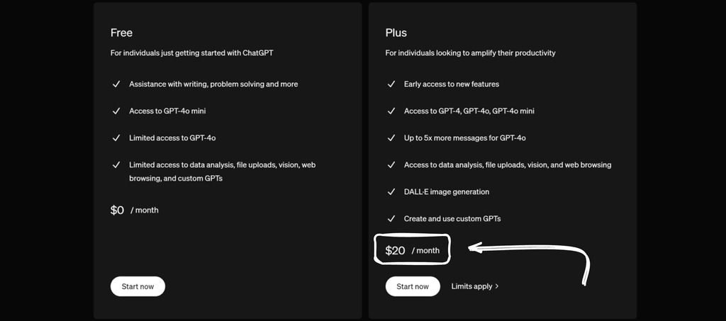 ChatGPT pricing